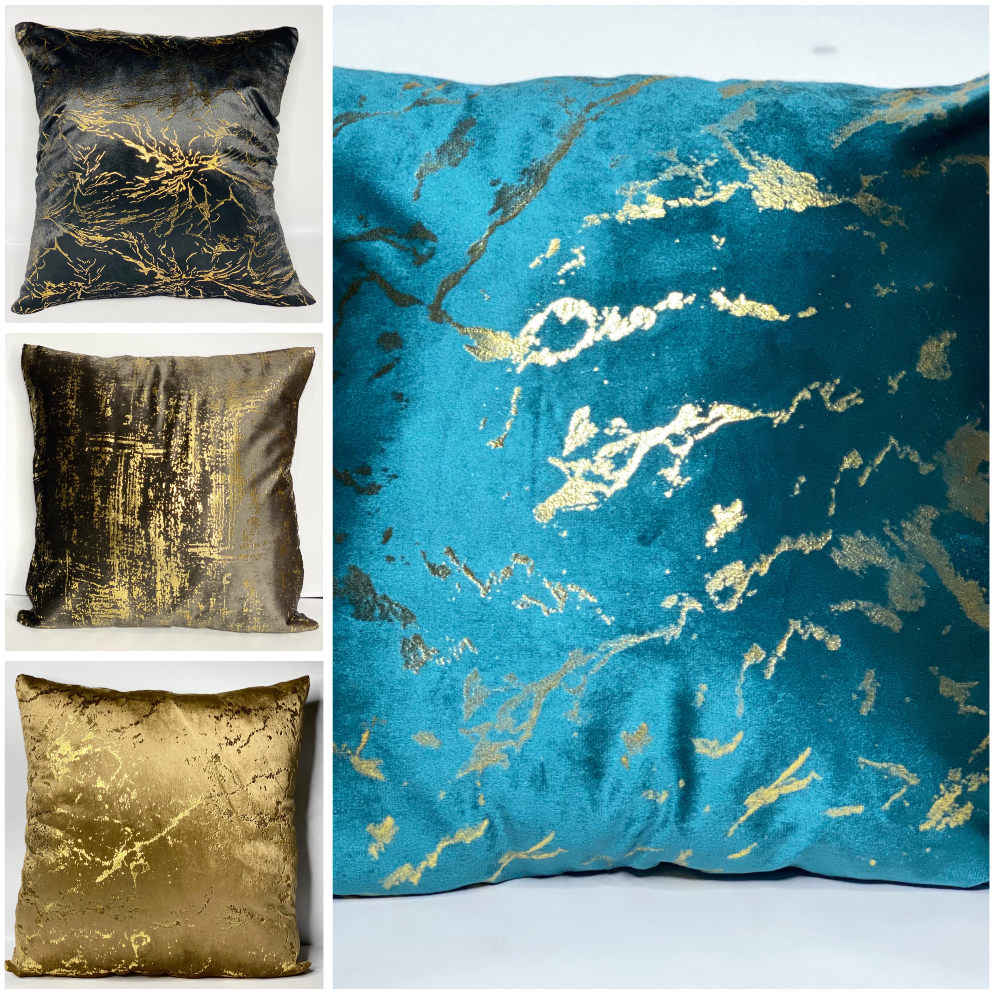 LUXURY VELVET PRINT CUT CUSHION COVERS