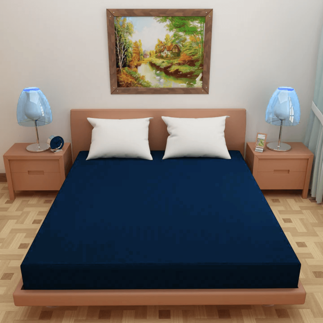 Terry Waterproof Mattress Cover-Blue - Ms Sons Fabrics