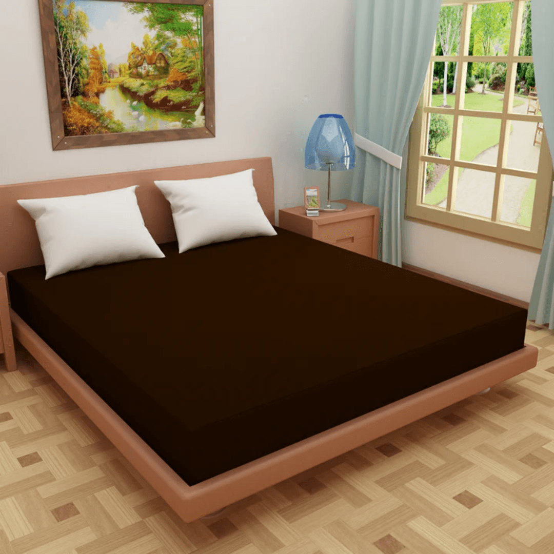 Terry Waterproof Mattress Cover-Brown - Ms Sons Fabrics