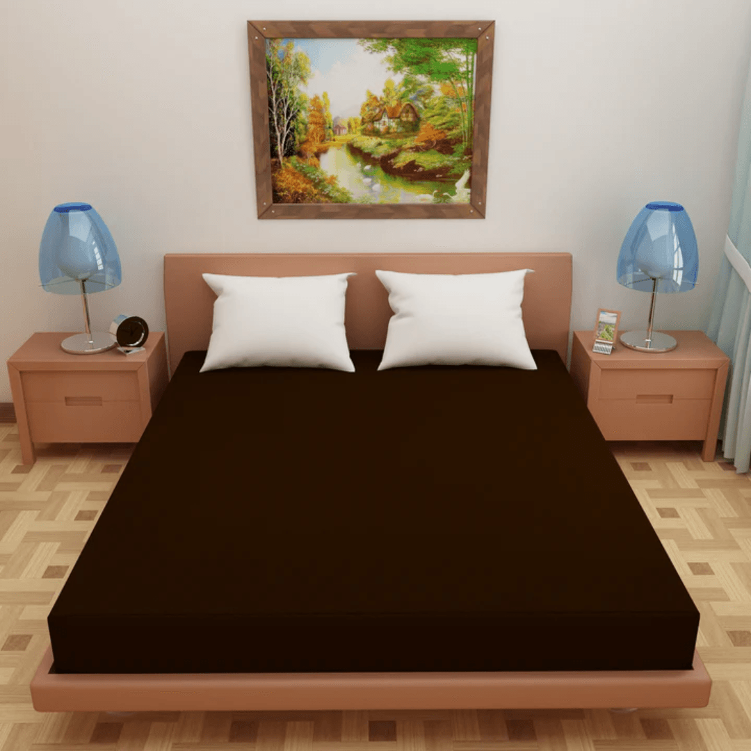 Terry Waterproof Mattress Cover-Brown - Ms Sons Fabrics