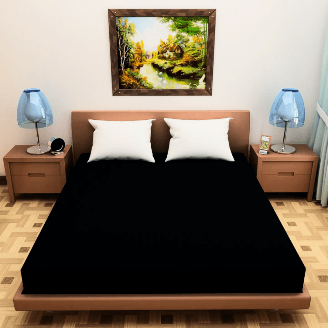 Terry Waterproof Mattress Cover-Black - Ms Sons Fabrics