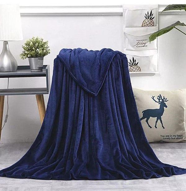 Coral Fleece Soft AC Throw Blanket-Blue - Ms Sons Fabrics