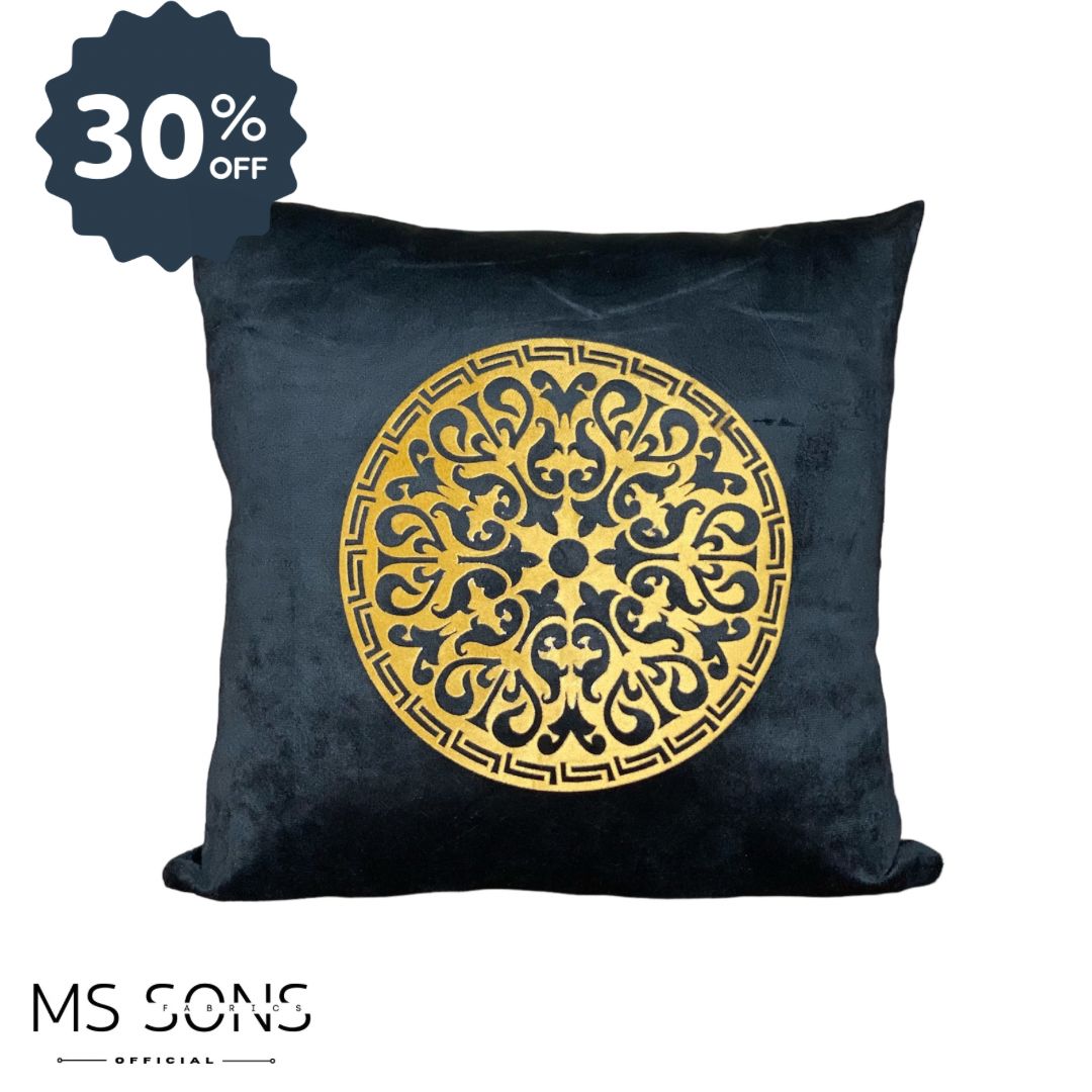 Luxury Velvet Laser CUT Cushion Cover (BLACK)