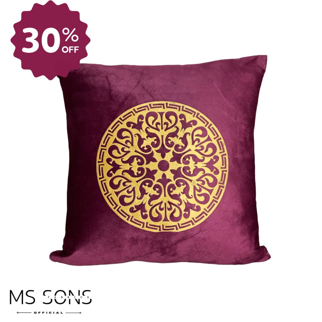 Luxury Velvet Laser CUT Cushion Cover (MEHROON)